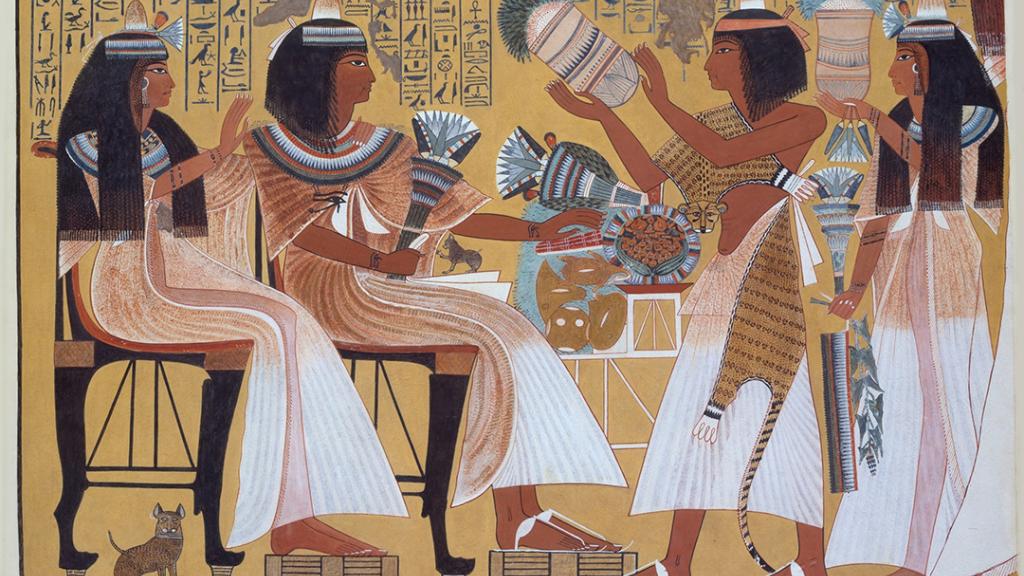Ipuy and wife receive offerings from their children, copy painted by N. de Garis Davies, MMA 30.4.114 (Herta Mohr lecture 2025 campaign image)