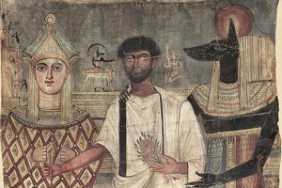 Ptolemaic funerary shroud, Ägyptisches Museum und Papyrussammlung Berlin (NINO Annual Meeting 2023 campaign image)